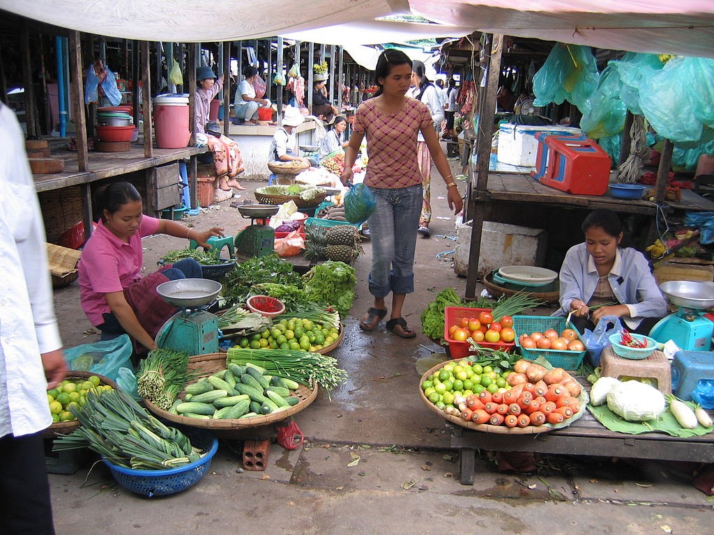 Продуктовый рынок в Пномпене