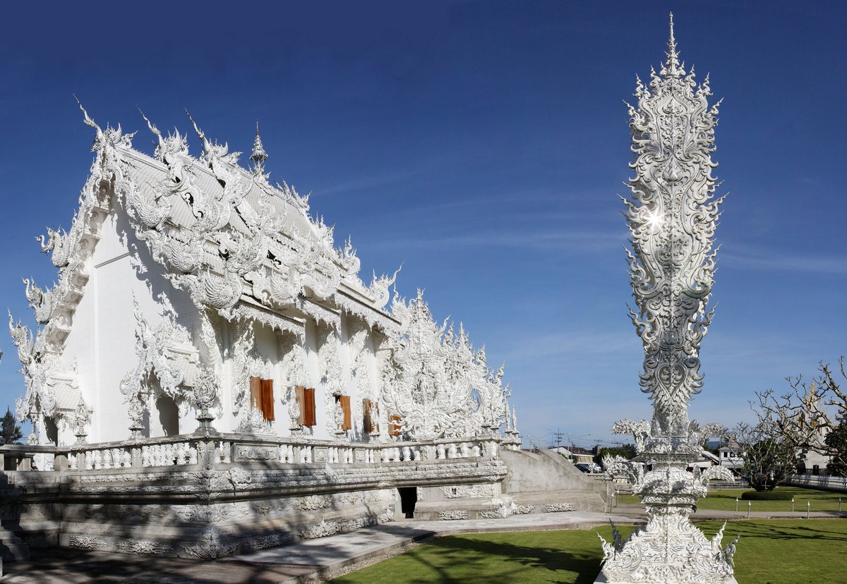 Wat Rong Khun, белый храм Таиланда