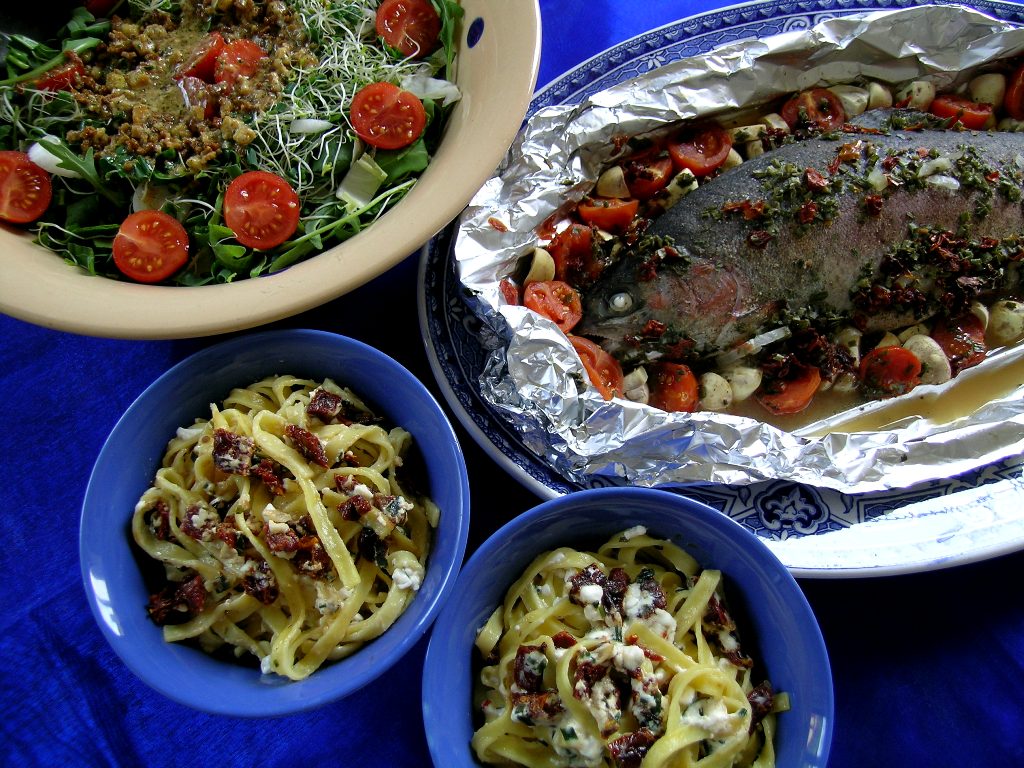 Паста и запеченная рыба Паста и запеченная рыба