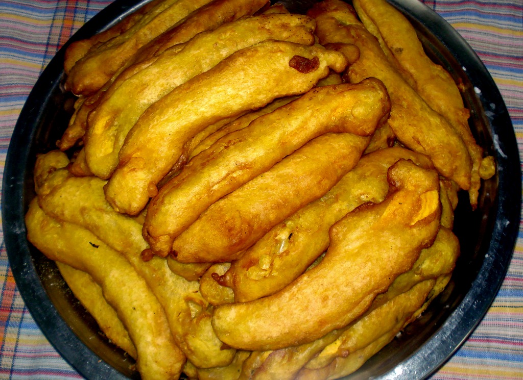 Жареные бананы в Сан-Хуане Жареные бананы в Сан-Хуане